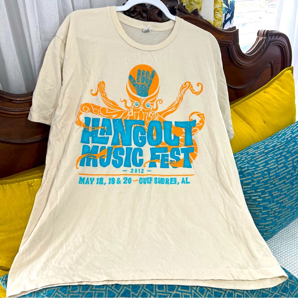Vintage 2012 Hangout Music Festival T shirt short sleeve top blouse Gulf Shores